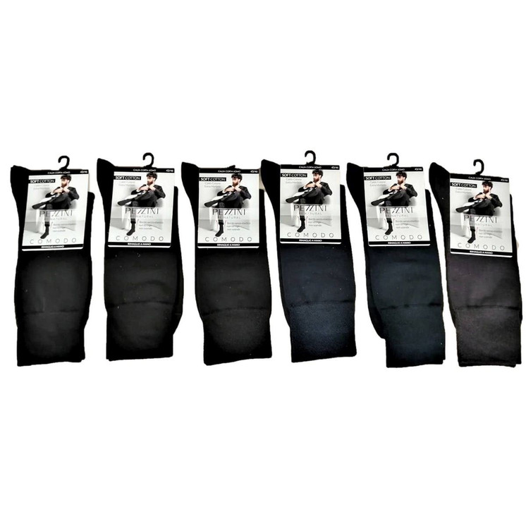 6paia CALZA UOMO LUNGA IN COTONE SENZA ELASTICO UGB COMODO PEZZINI