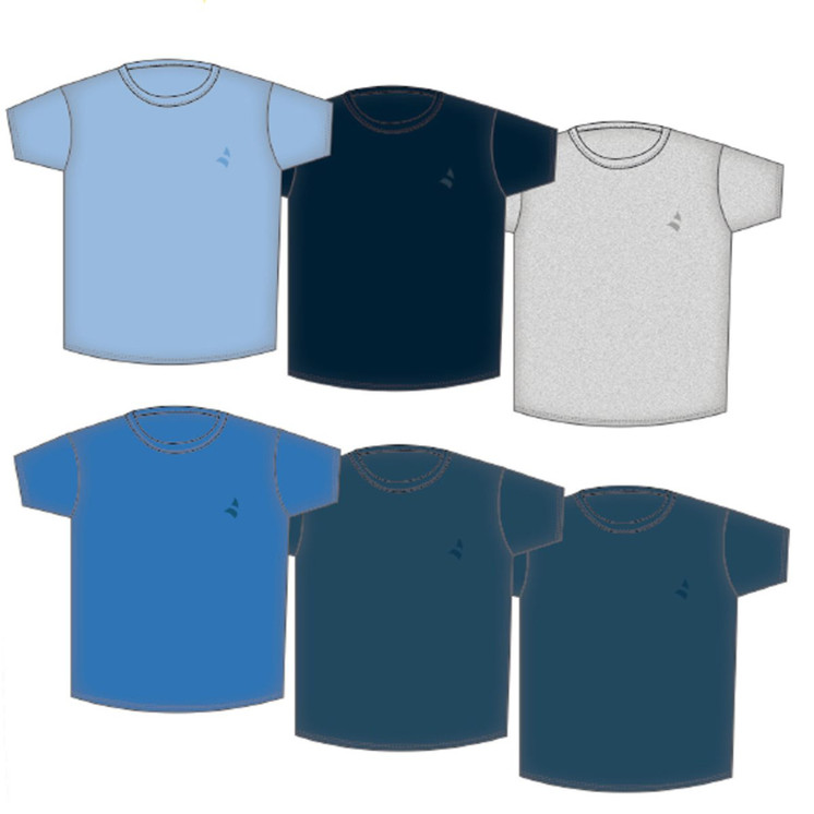6 Pezzi T-Shirt Bambino Mezza Manica Navigare 13020 in Cotone Pettinato
