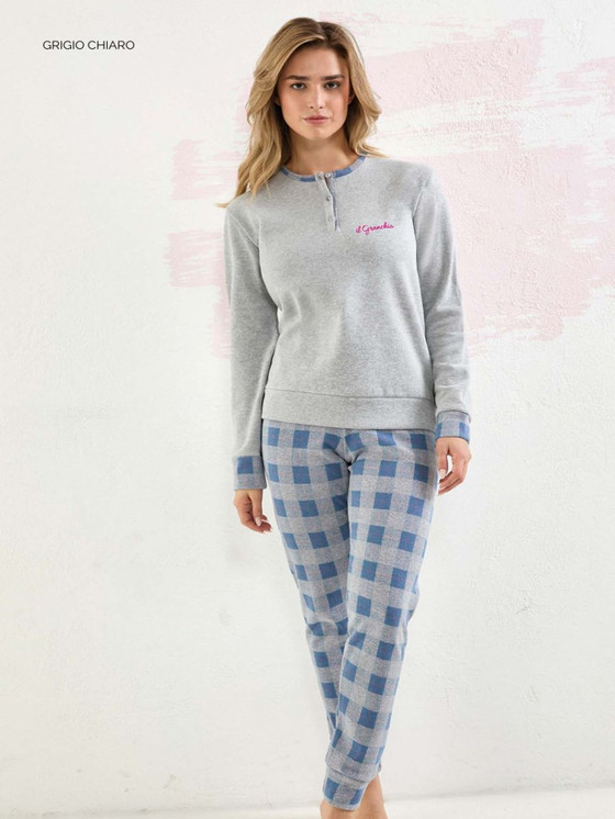 Pigiama donna lungo serafino punto milano GP6080 IL GRANCHIO