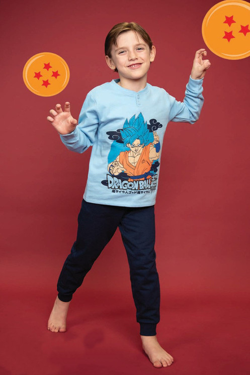 Pigiama bambino serafino lungo in cotone interlock DB40M4411 DRAGON BALL CARTOON