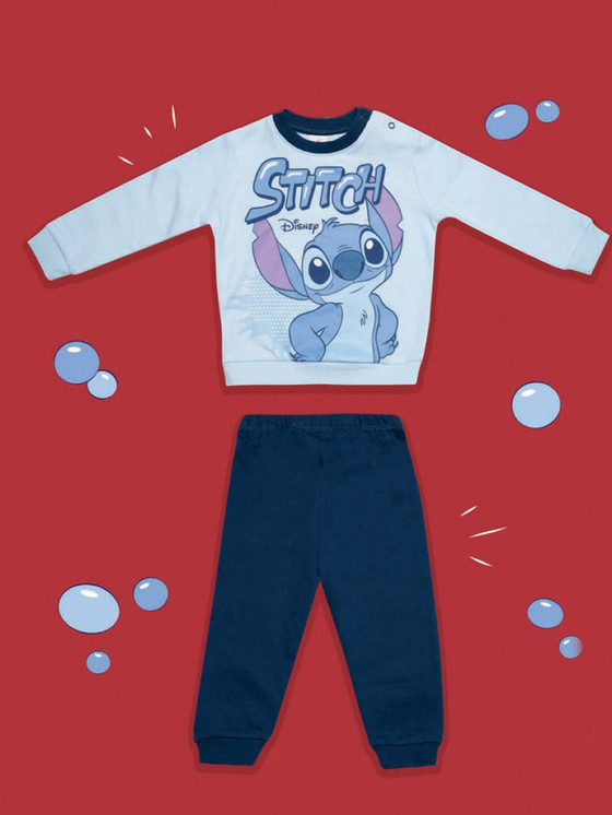Pigiama neonato serafino lungo in cotone interlock DY32A6383 STITCH CARTOON