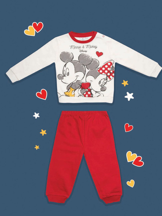 Pigiama neonata serafino lungo in cotone interlock DY32A1435 MINNIE CARTOON