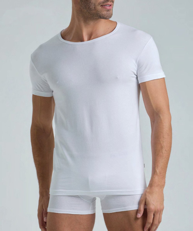 Maglia mezza manica uomo girocollo in cotone bielastico Lotto LT1010