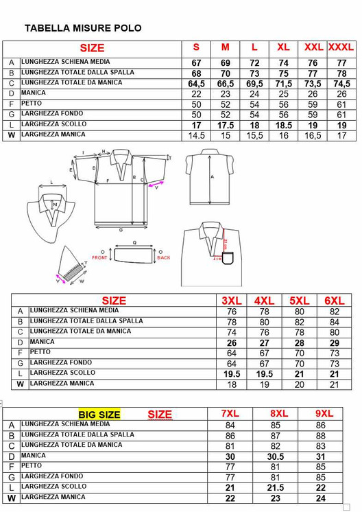 Polo Uomo Manica Corta  Be Board  in cotone Piquet - Taglie dalla S alla 9/XL