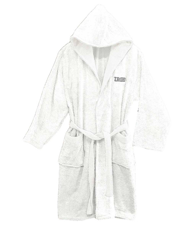 Accappatoio Adulto Unisex IRGE in spugna bicolore con cappuccio