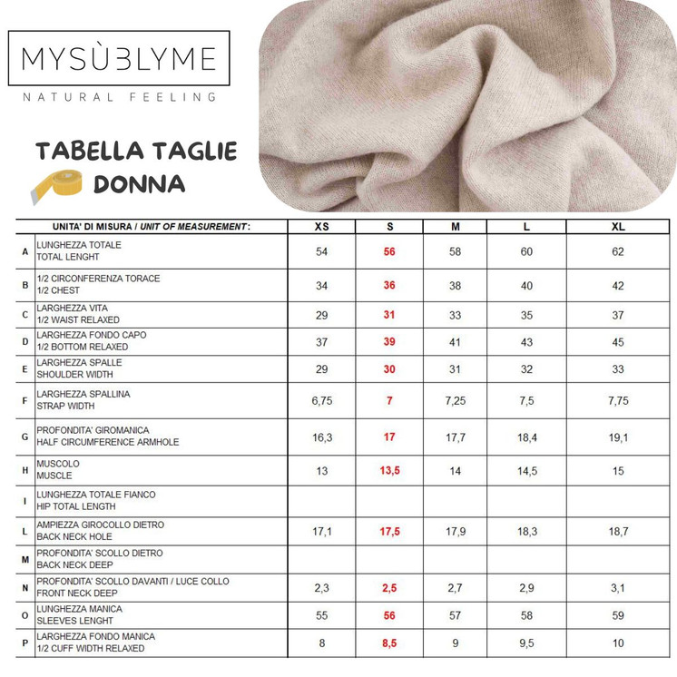 Mysublyme Maglia donna in Cashmere Manica Lunga 1412