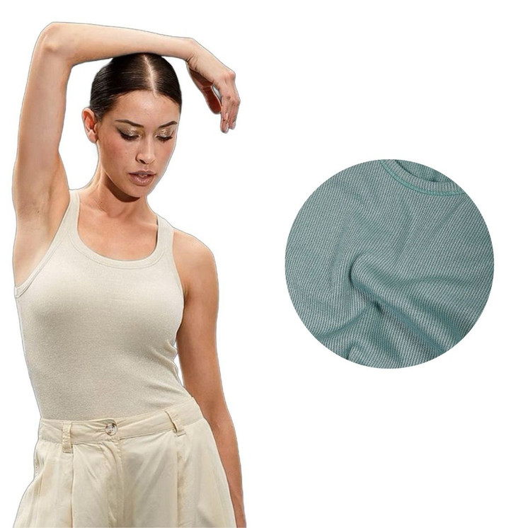 Canotta donna spalla stretta in costina elasticizzata  lamè 12201 MYSUBLYME