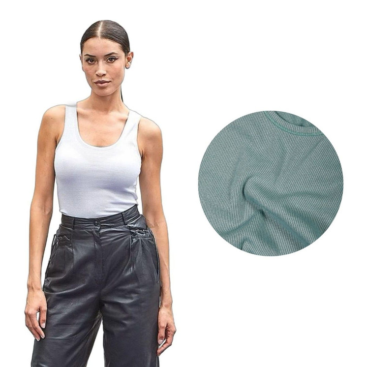 Canotta donna spalla larga in costina elasticizzata  lamè 12202 MYSUBLYME