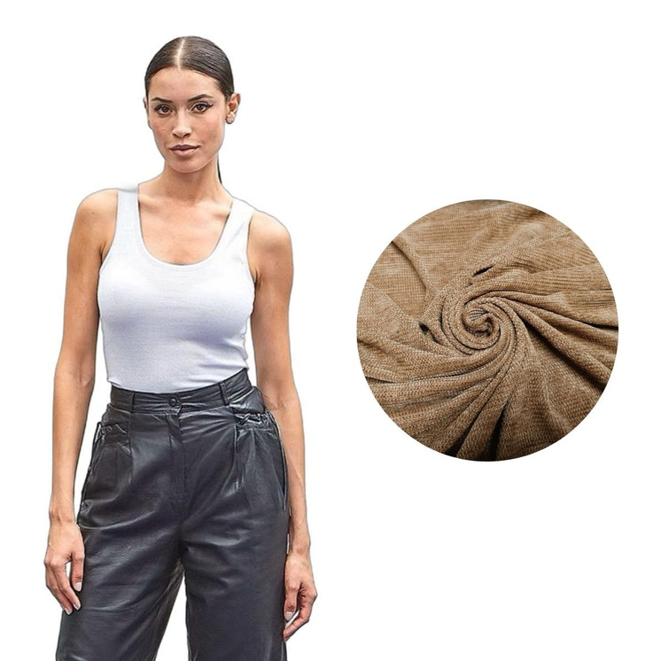 Canotta donna spalla larga in costina elasticizzata  lamè 12202 MYSUBLYME