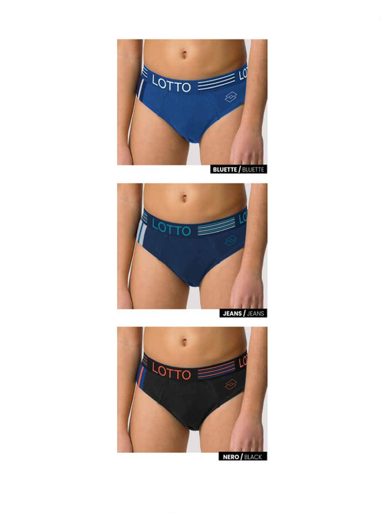 6 Pezzi - Slip ragazzo in cotone elasticizzato LS4268 LOTTO
