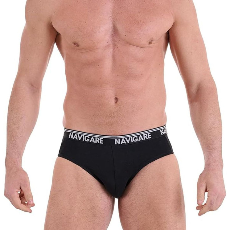 4 Slip uomo in cotone elasticizzato elastico esterno 574EB TG.8/10 NAVIGARE