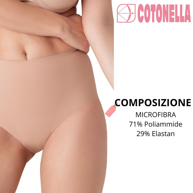 Guaina donna modellante taglio vivo cuciture invisibili in microfibra 8648 Cotonella