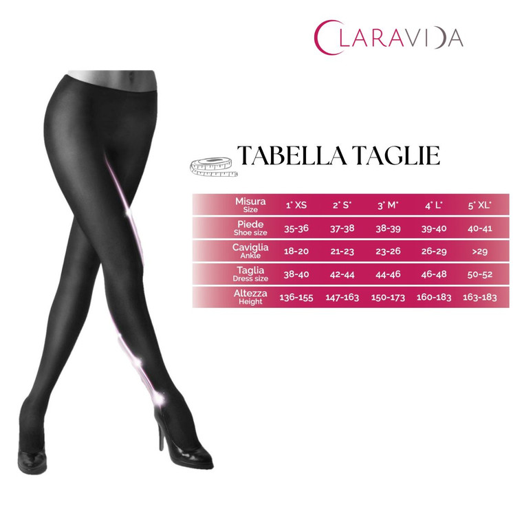 Claravida Collant Donna preventivo Compressione graduata 70 Denari 12-15 mmHg