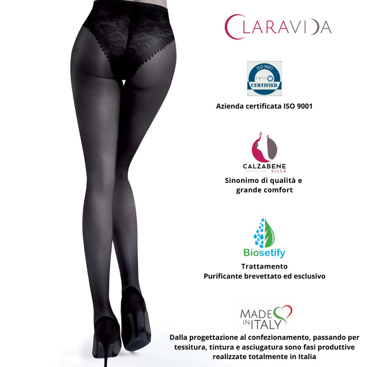 Claravida Collant Donna preventivo Compressione Graduata 70 denari 10 mmHg