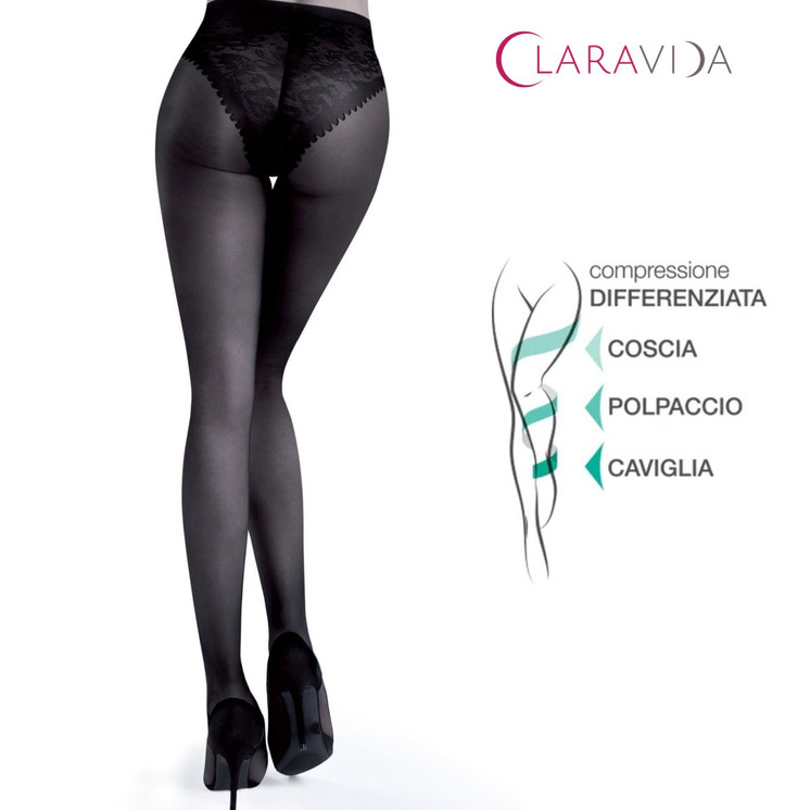 Claravida Collant Donna preventivo Compressione Graduata 70 denari 10 mmHg