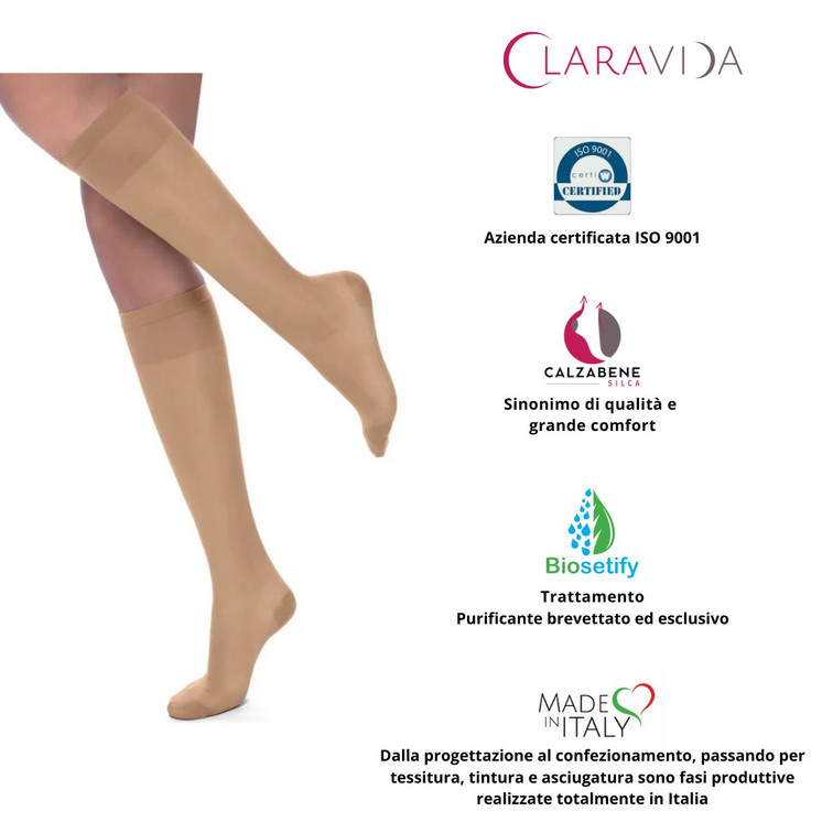 Claravida Gambaletto Donna preventivo Compressione Graduata 70 Denari 12-15 mmHg