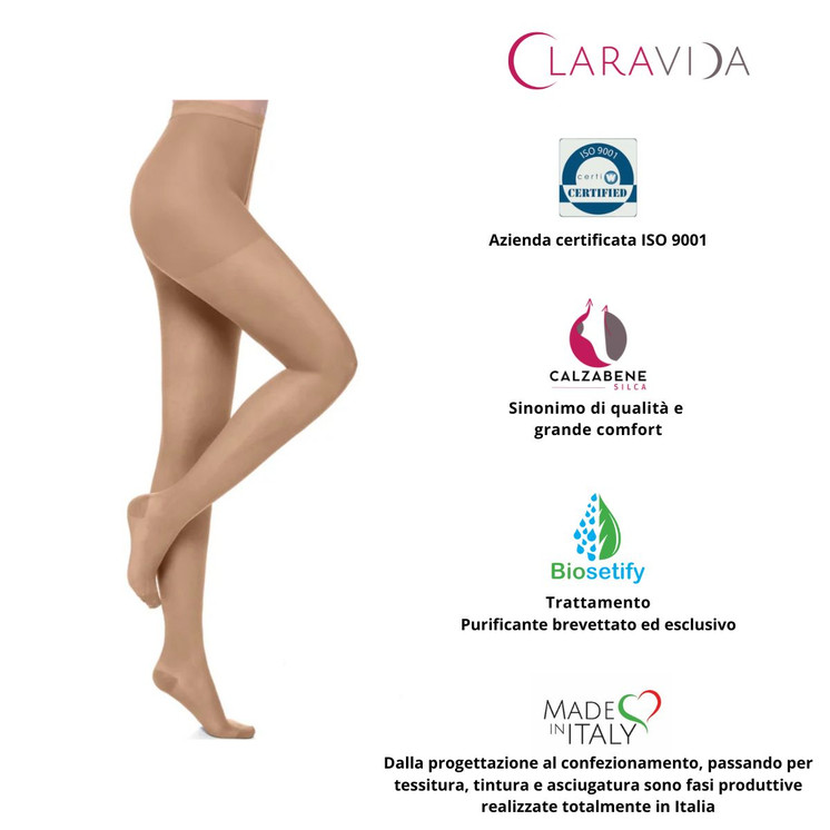 Collant preventivo rete Compressione Graduata 70 Denari 12-15mmHg Claravida