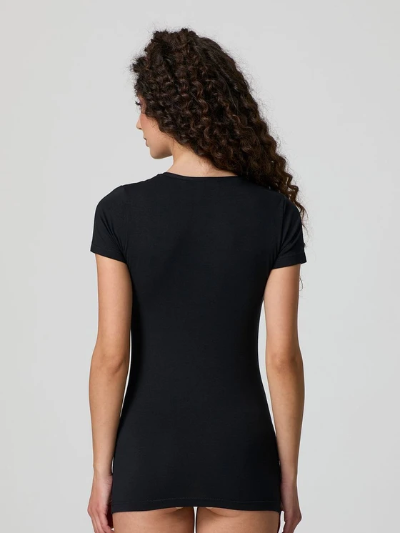 Jadea 4180 Maglia Donna Manica Corta Girocollo in Cotone Elasticizzato
