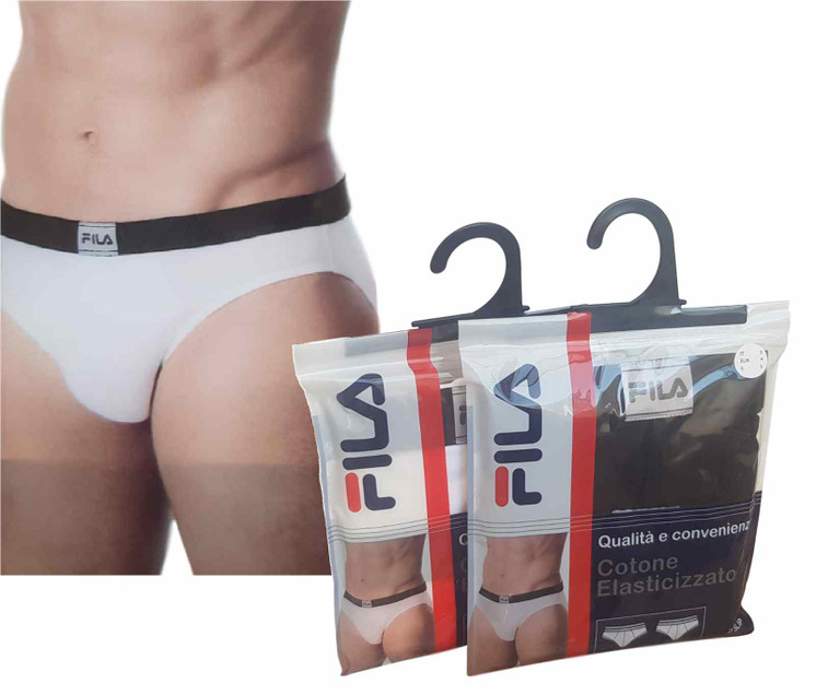 4 Slip Uomo Fila in Cotone Elasticizzato con Elastico Esterno 40167