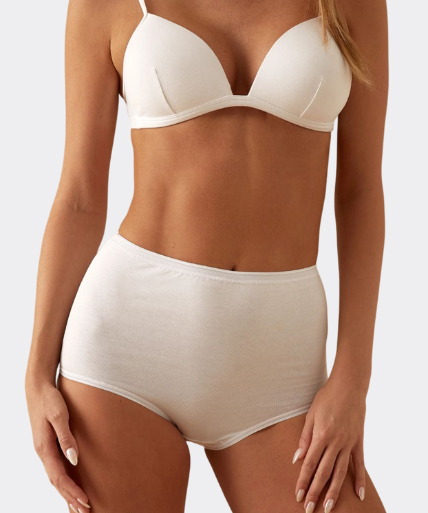 Jadea (6 pezzi ) Slip Culotte Donna Vita Alta 05  in Cotone Elasticizzato