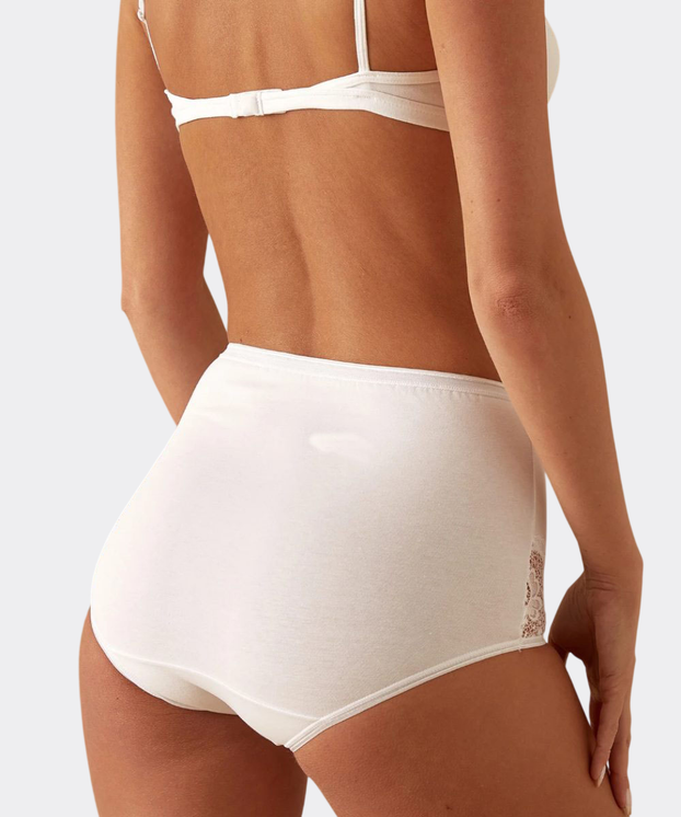 Jadea (6 Pezzi) Slip Donna Culotte con Inserto in Pizzo in Cotone Elasticizzato 06
