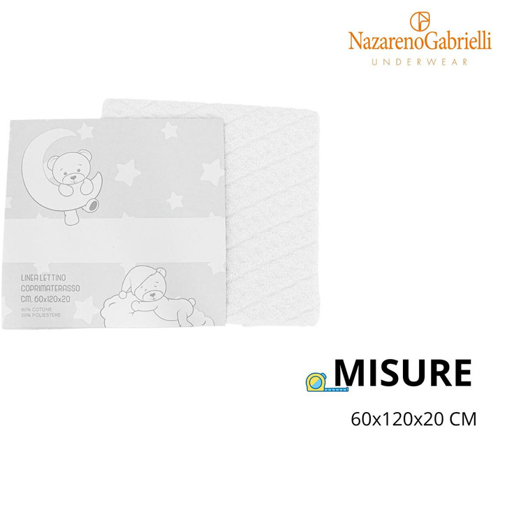 Coprimaterasso per Lettino 60x120x20cm NG664 NAZARENO GABRIELLI Coprimaterasso per Lettino 60x120x20cm NG664 NAZARENO GABRIELLI