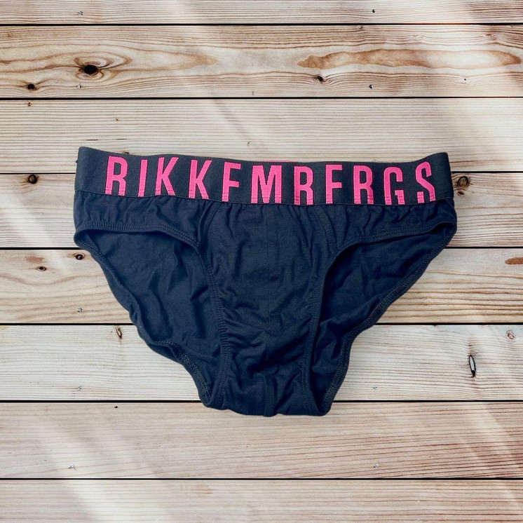 3 Slip uomo in cotone elasticizzato logo fluo BIKKEMBERGS