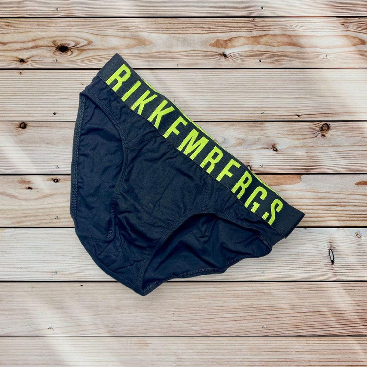 3 Slip uomo in cotone elasticizzato logo fluo BIKKEMBERGS