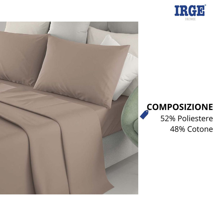 Irge Lenzuola Matrimoniale tinta unita 2 piazze Made in Italy Marta