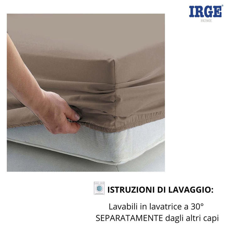 Irge Lenzuola Sotto  con angoli Tinta unita – Singolo 1 Piazza Made in Italy