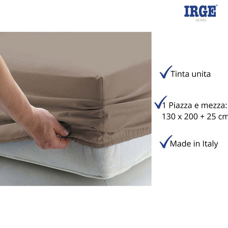 Irge Lenzuola Sotto  con angoli Tinta unita – 1 Piazza e mezza Made in Italy