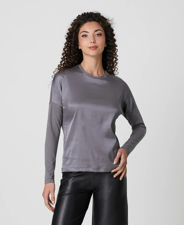 Maglia donna a manica lunga morbido mix di cotone e viscosa 4858 JADEA