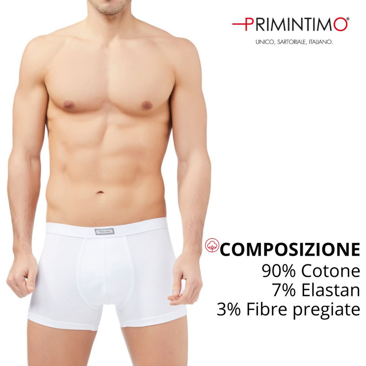 12 Boxer Uomo cotone elasticizzato con tassello antibatterico MP410C PRIMINTIMO