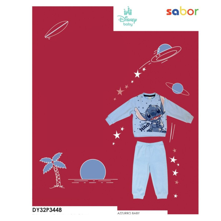 Pigiama neonato lungo in cotone invernale STITCH 3448