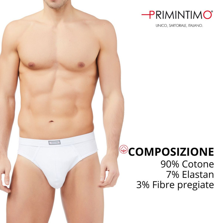 12 Slip Uomo cotone elasticizzato con tassello antibatterico MP400C PRIMINTIMO
