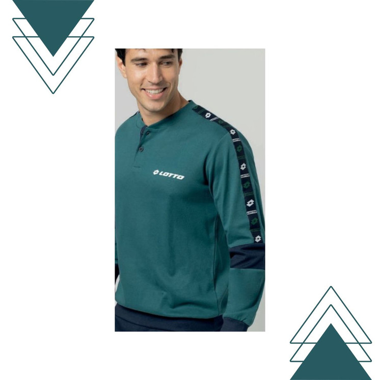 Pigiama da uomo invernale lungo caldo cotone LP2129 LOTTO