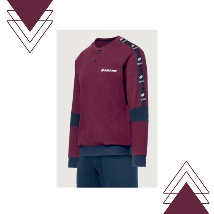 Pigiama da uomo invernale lungo caldo cotone LP2129 LOTTO