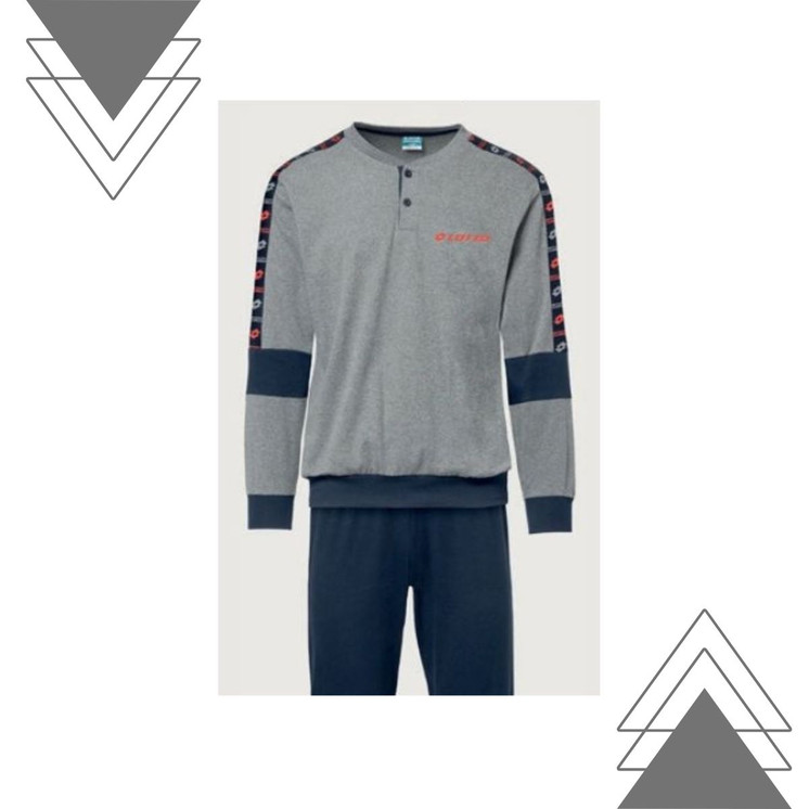 Pigiama da uomo invernale lungo caldo cotone LP2129 LOTTO