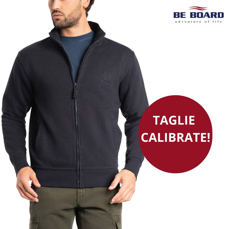 Giacca felpa Uomo zip Invernale collo alto in cotone felpato 9030 BE BOARD
