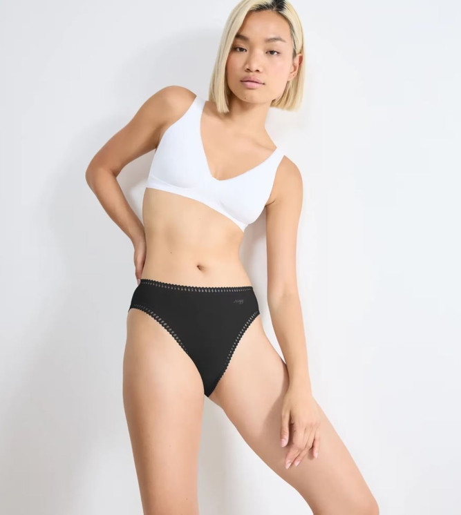 3pz Slip midi donna in cotone,inserti in pizzo elasticizzatoGoCrushHighLegSLOGGI