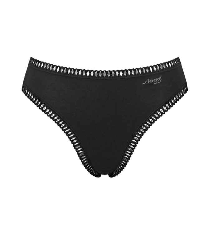 3pz Slip midi donna in cotone,inserti in pizzo elasticizzatoGoCrushHighLegSLOGGI