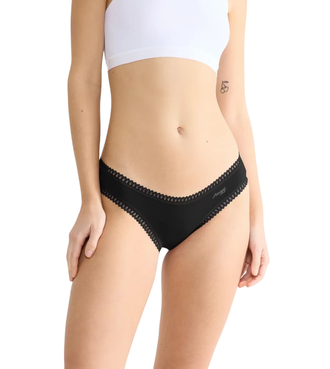 3pz Slip mini donna in cotone,inserti in pizzo elasticizzato GoCrush Mini SLOGGI