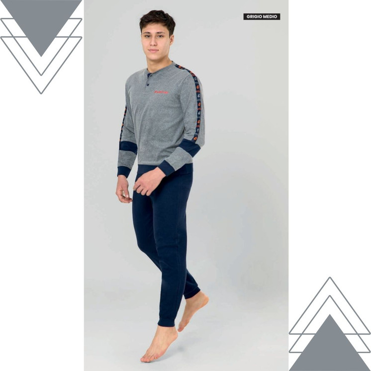 Pigiama invernale lungo ragazzo in cotone interlock LP4208 LOTTO