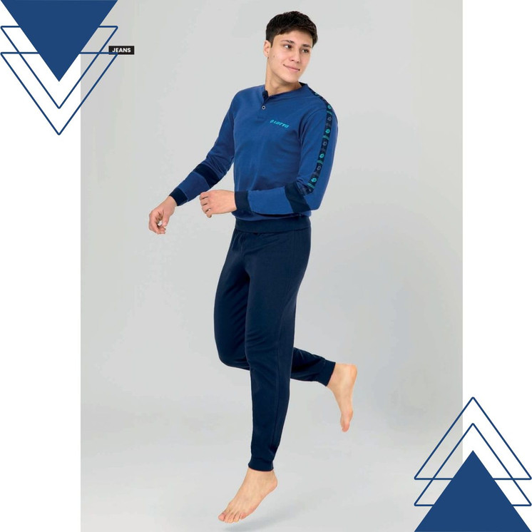 Pigiama invernale lungo ragazzo in cotone interlock LP4208 LOTTO