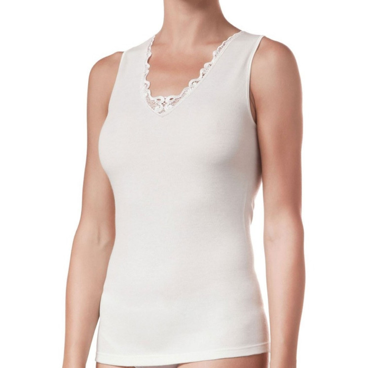 Canotta donna spalla larga lana e cotone Made in Italy OP15 Speedy Line