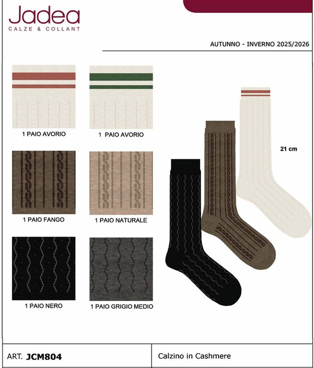 6 Paia Calza Donna corta in Cashmere JCM804 JADEA
