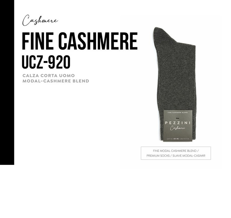 6 Paia Calza corta uomo in modal e cashmere UCZ-920 PEZZINI