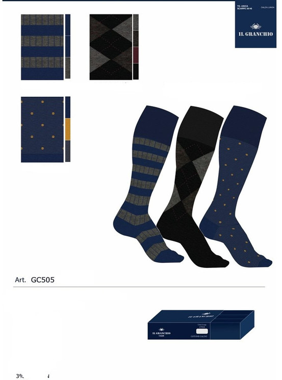 3 paia Calza Corta Uomo in caldo cotone GC505 Il Granchio
