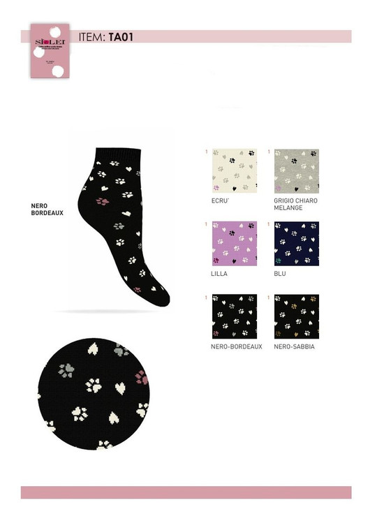 6 Paia Calza corta donna in caldo cotone TA01 SIèLEI