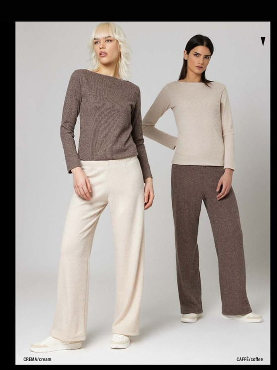 Pantalone morbido in maglia a coste 4873 JADEA